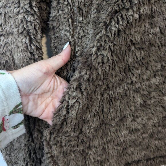 Bianca Women’s Sherpa Pullover Jacket | Brown 1/4 Zip | Size Medium - Picture 6 of 6